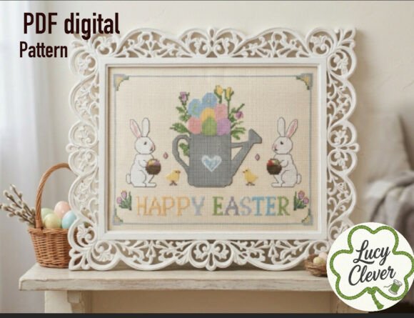 A Bunny-Filled Cross Stitch Pattern for Spring Sales
