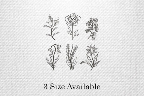 A Closer Look: The Minimalist Wildflower Set Embroidery Design
