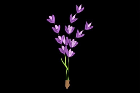 A Lavender Flower Embroidery Design for Boutique Apparel