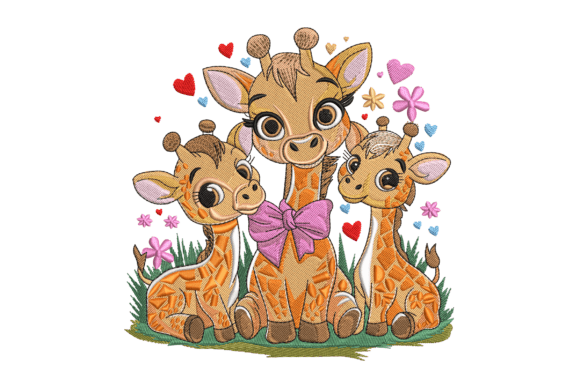 A Seasonal Embroidery Designer Reviews the Chibi Giraffe Family