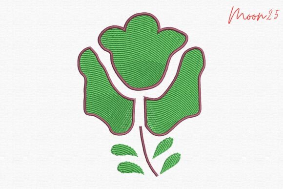 Abstract Floral Stem: A Modern Touch for Seasonal Embroidery