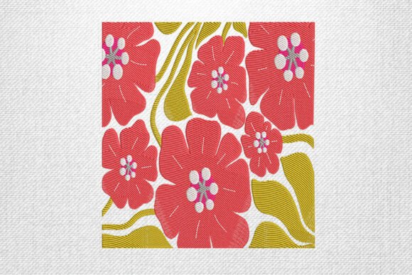 An Embroidery Designer’s Review of Red Floral Pattern