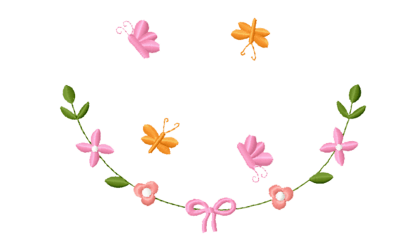 Butterfly Floral Frame: A Delicate Embroidery Design