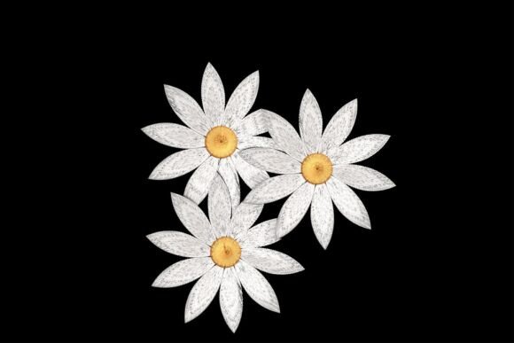 Elegant Daisy Flowers: A Charming Embroidery Design