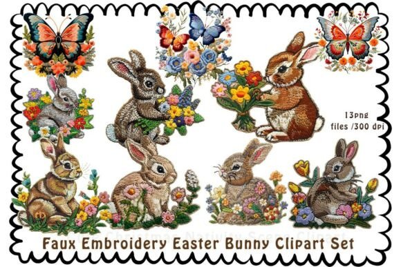 First Impressions of the Faux Embroidery Bunny Set