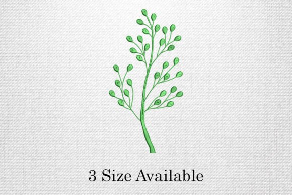 Green Leaf Stem Embroidery: A Touch of Nature