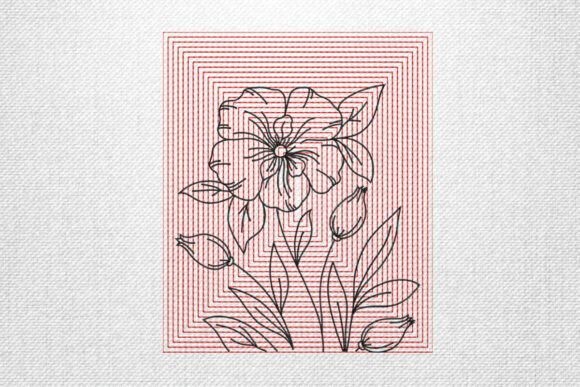 Modern Line Flower: A Stylish Embroidery Choice