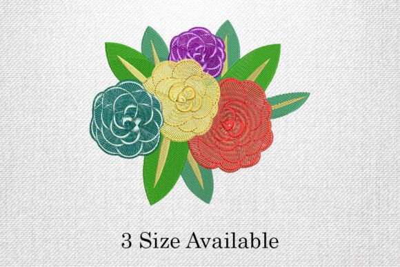 Multicolor Floral Bouquet: A Vibrant Embroidery Design