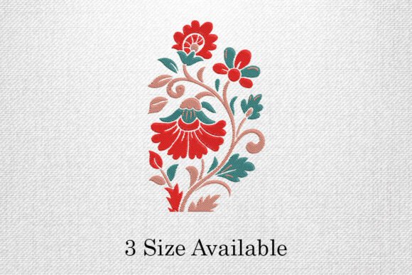 Professional Review: Floral Vine Red Green Embroidery Design