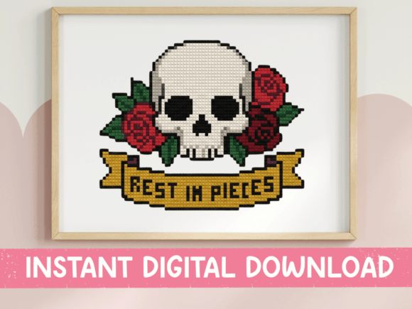 Testing the Gothic Charm of Rest in Pieces Skull Cross Stitch