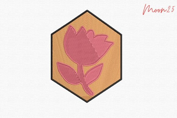 The Hexagon Floral Patch: A Modern Embroidery Design for Small Shops